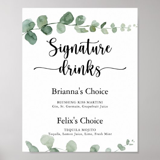 Signature Drinks Green Delight Eukalyptus Signatur Poster (Vorne)