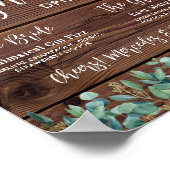 Signature Drinks Grüne String Lights Hochzeit Poster (Ecke)