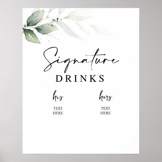 Signature Drinks Grünzeichen Poster (Vorne)