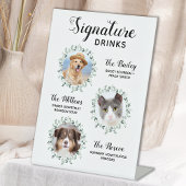 Signature Drinks Haustier Hochzeit 3 Foto Cocktail Sockelschild