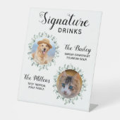 Signature Drinks Haustier Hochzeitsstich Foto Sockelschild (Vorderseite)