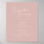 Signature Drinks Hochzeit moderne minimale rot rot Poster (Vorne)