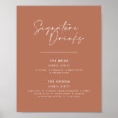 Signature Drinks Hochzeit moderne minimale Terrako Poster (Vorne)