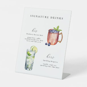 Signature Drinks Hochzeit Sockelschild