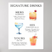 Signature Drinks Hochzeitcocktail Poster (Vorne)