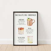 Signature Drinks Hochzeitcocktail Poster