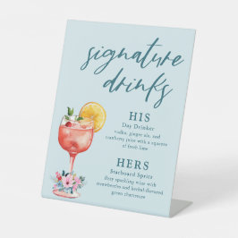 Signature Drinks Hochzeitcocktail Sockelschild