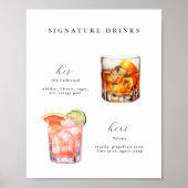Signature Drinks Hochzeitcocktails Poster (Vorne)
