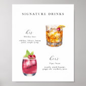 Signature Drinks Hochzeitcocktails Poster (Vorne)