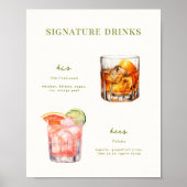 Signature Drinks Hochzeitcocktails Poster (Vorne)