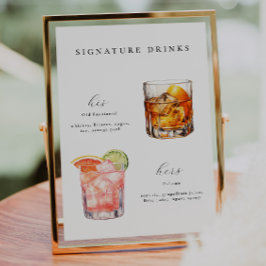 Signature Drinks Hochzeitcocktails Poster