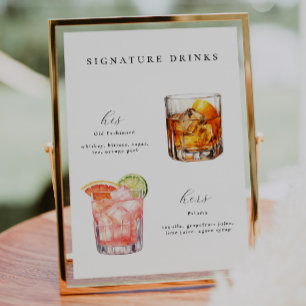 Signature Drinks Hochzeitcocktails Poster