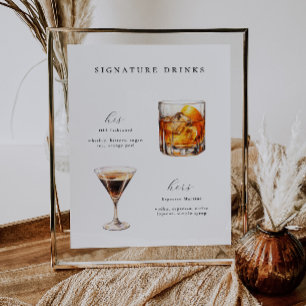 Signature Drinks Hochzeitcocktails Poster
