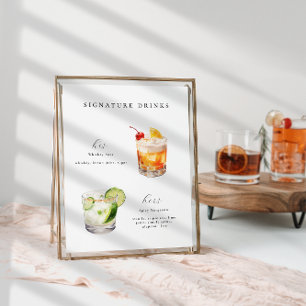 Signature Drinks Hochzeitcocktails Poster
