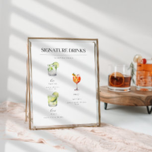 Signature Drinks Hochzeitcocktails Poster