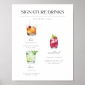 Signature Drinks Hochzeitcocktails Poster (Vorne)