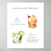 Signature Drinks Hochzeitcocktails Poster (Vorne)