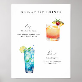 Signature Drinks Hochzeitcocktails Poster