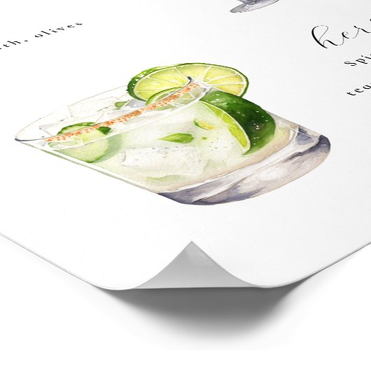 Signature Drinks Hochzeitcocktails Poster (Ecke)