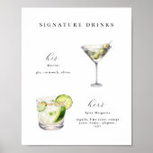 Signature Drinks Hochzeitcocktails Poster (Vorne)