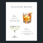 Signature Drinks Hochzeitcocktails Poster<br><div class="desc">Signature Drinks Hochzeit Cocktails Bar Poster-Zeichen. Features,  Whiskey Sour und Lavender Cocktails.</div>