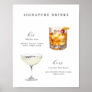 Signature Drinks Hochzeitcocktails Poster
