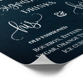 Signature Drinks Hochzeiten Wein Blume Marine Zeic Poster (Ecke)
