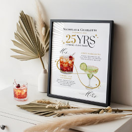 Signature Drinks Hochzeitliches Cocktailmenü Poster