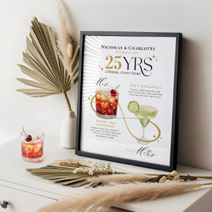 Signature Drinks Hochzeitliches Cocktailmenü Poster