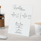 Signature Drinks Hochzeitsempfang Bar Menu Signatu Sockelschild (In SItu)
