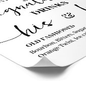 Signature Drinks Hochzeitsempfang Eukalyptus Gold Poster (Ecke)