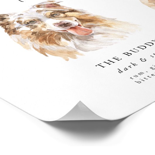 Signature Drinks Hochzeitszeichen für Wasserfarben Poster (Ecke)