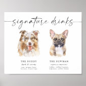 Signature Drinks Hochzeitszeichen für Wasserfarben Poster (Vorne)