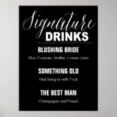 Signature Drinks Hochzeitszeichen schwarzer Hinter Poster (Vorne)