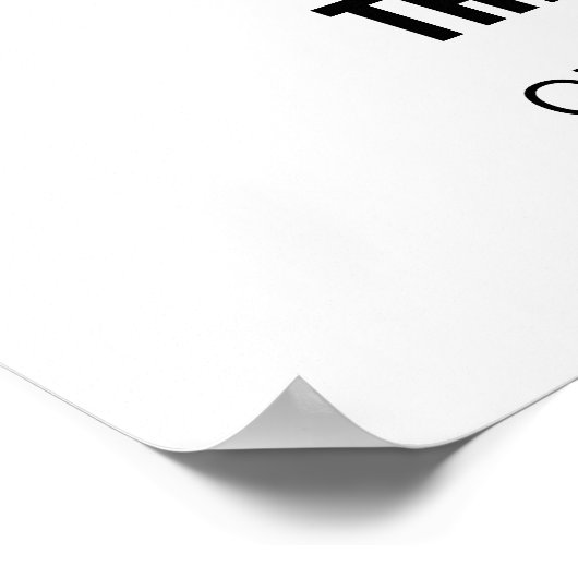 Signature Drinks Hochzeitzeichen schwarz-weiß Poster (Ecke)