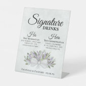 Signature Drinks Lavendel & Eukalyptus Wedding Sockelschild (Vorderseite)