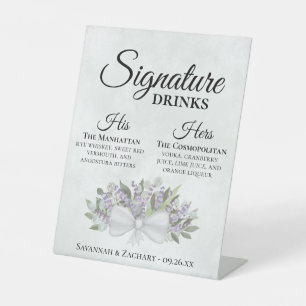 Signature Drinks Lavendel & Eukalyptus Wedding Sockelschild