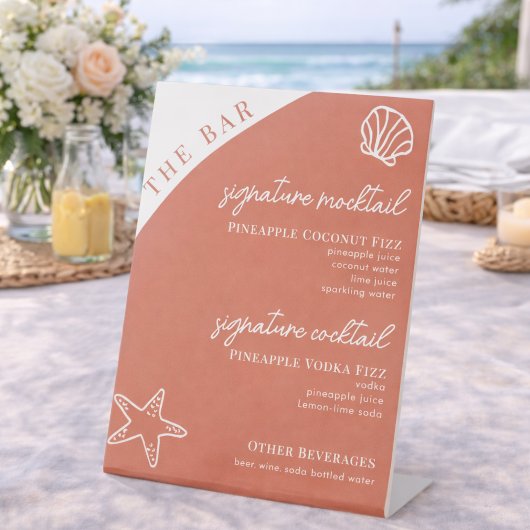 Signature Drinks Menu Editable Beach Bar Template Sockelschild