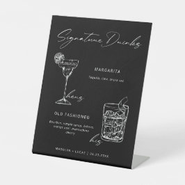 Signature Drinks Minimalist Black & White Sockelschild