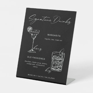Signature Drinks Minimalist Black & White Sockelschild