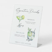 Signature Drinks Minimalistisch Schwarz-weiß Sockelschild (Vorderseite)