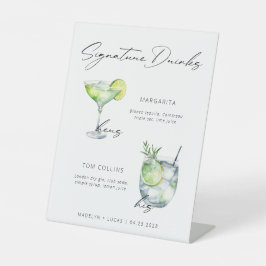 Signature Drinks Minimalistisch Schwarz-weiß Sockelschild