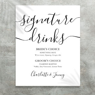 Signature Drinks mit schwarzer und weißer Schrift Poster