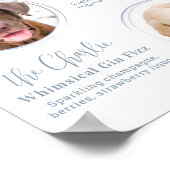 Signature Drinks Moderne, blaue Begleiter Hochzeit Poster (Ecke)