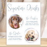 Signature Drinks Moderne, blaue Begleiter Hochzeit Poster<br><div class="desc">Unterschreiben Sie Cocktails von Ihren Haustieren! Bringen Sie Ihren besten Hund, die beste Katze und jedes Haustier in Ihre Hochzeit mit einem eigenen Bar für Ihre Gäste. Ideal für Hundeliebhaber, und ein spezielles Hundeschlitten Bar wird bei Ihrer Hochzeit ein Hit sein. Elegante, staubblaue Skript- und Bild-Vorlagen. Passen Sie dieses Lieblingshilfeschild...</div>