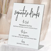 Signature Drinks Moderne kalligraphische Hochzeits Sockelschild