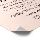 Signature Drinks Moderne Schwarze Hochzeit Poster (Ecke)