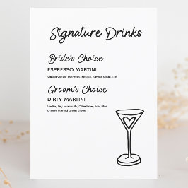 Signature Drinks Modernes Minimalistisches Hochzei