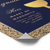 Signature Drinks Navy Blue Gold Rose Hochzeitszeic Poster (Ecke)