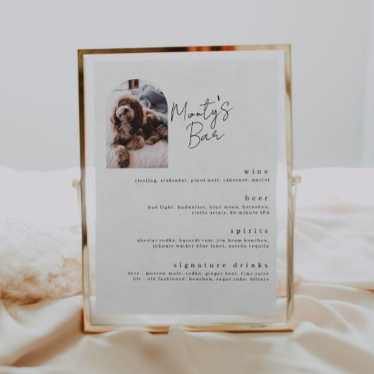 Signature Drinks Pet Bar Menu Poster